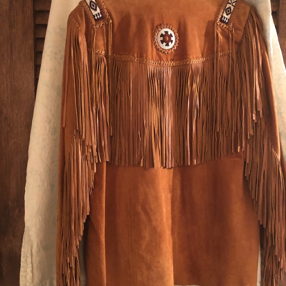 Suede hand beaded jacket,